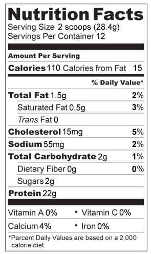 organic whey protein nutrition facts